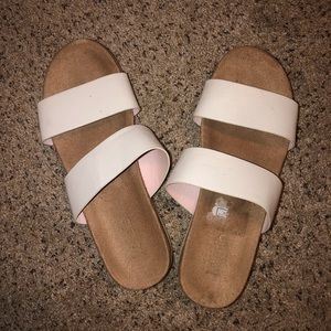white sandals